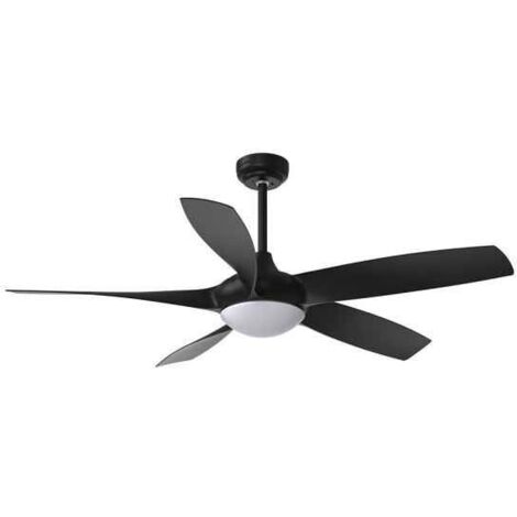 FABRILAMP Ventilador DC 24w Galleo Negro 5 Aspas 137d 2400Lm 6 velocidades 3000-4000-6500k C/remoto,memoria Y Temporizador