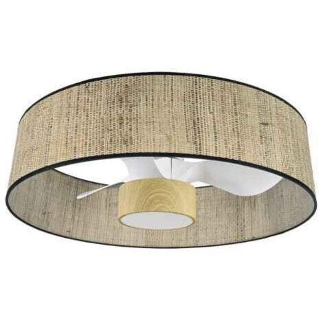 FABRILAMP Ventilador Dc 24w Natasha Cañizo/blanco-haya 70d 3 Aspas 6vel. 2390lm 3 Colores Remoto,memoria,temporizador