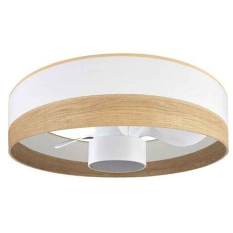 FABRILAMP Ventilador Dc 24w Olga Blanco/mad.clara-blanco 3 Aspas 6 Vel. 2390lm 3 Colores, Remoto,memoria,temporizador 70d