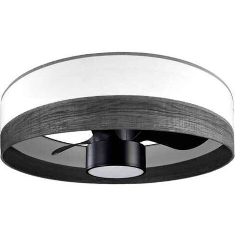 FABRILAMP Ventilador Dc 24w Olga Blanco/mad.negra-negro 3 Aspas 6 Vel. 2390lm 3 Colores, Remoto,memoria,temporizador 70d