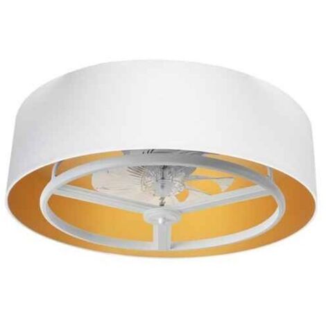 FABRILAMP Ventilador Dc Anuska 60w Blanco/oro 8 Aspas 6 Veloc. 70d 5100lm 3col Remoto,memoria,reg.Intensidad,temporizador