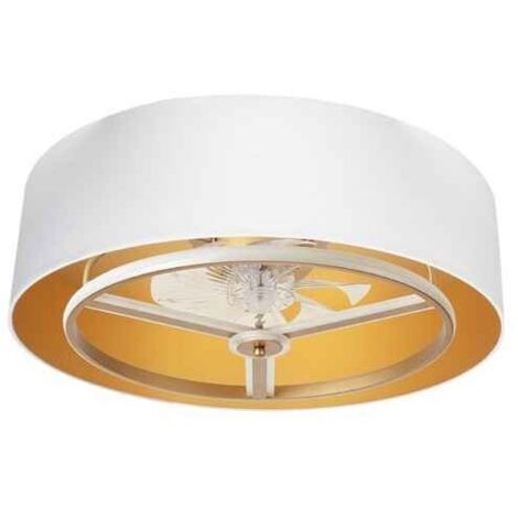 FABRILAMP Ventilador Dc Anuska 60w Blanco/oro-oro 70d 8 Aspas 6 Veloc. 5100lm 3 Colores Remoto,memoria,Reg.Intensidad,temporizador