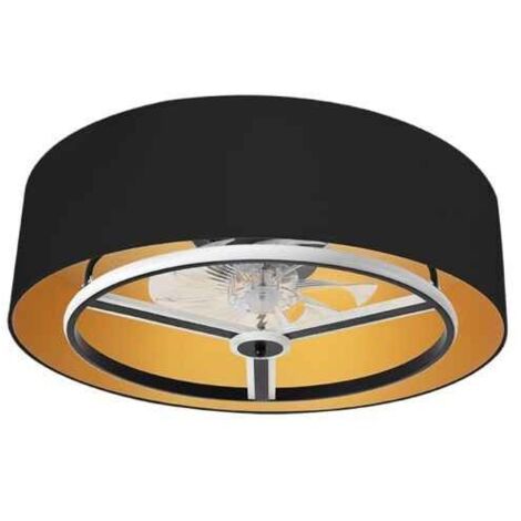FABRILAMP Ventilador Dc Anuska 60w Negro/oro 8 Aspas 6 Veloc. 70d 5100lm 3 Colores Remoto,memoria,reg.Intensidad,temporizador