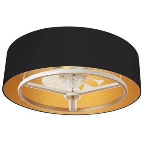 FABRILAMP Ventilador Dc Anuska 60w Negro/oro-oro 70d 8 Aspas 6 Veloc. 5100lm 3 Colores Remoto,memoria,Reg.Intensidad,temporizador