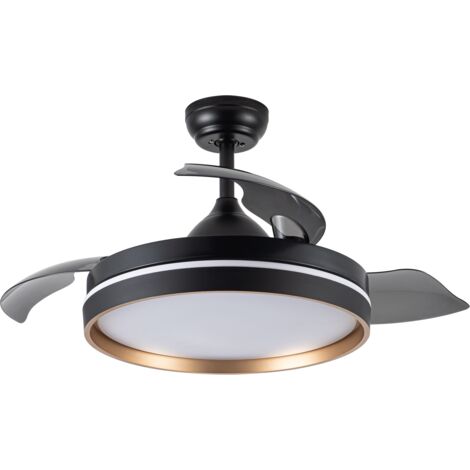 FABRILAMP Ventilador Dc Nalon 72w Negro/oro 3aspas 109d 7200l 6vel 3000k,4500k,6000k Remoto+memoria+temporizador