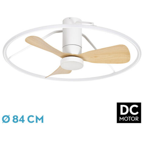 FABRILAMP Ventilador Dc Oporto 56w Blan/haya 3asp.84d 5600lm 3000-4000-6500k 6vel Remot,tempo,3int.rg