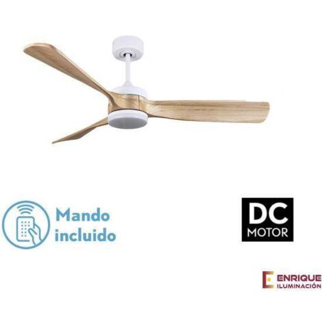 FABRILAMP Ventilador Dc Oriente 26w Negro 3 Aspas Roble 132d 6vel 3colores 2950lm Remoto,memoria,temporizador