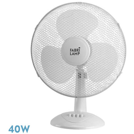 FABRILAMP VENTILADOR SOBREMESA CAPE 3 ASPAS 43CM 40W BLANCO