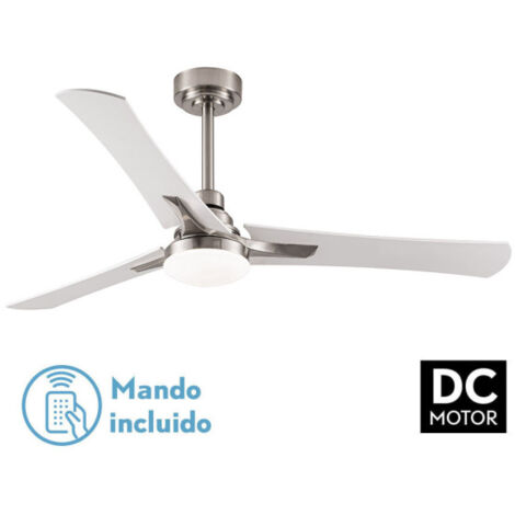 FABRILAMP Ventilator 22w Dc Coro Nickel 3asp Weiß/Buche 6Stufen 3Farben 2180lm 132d/Erdbeben, Memory &amp Timer