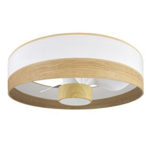 FABRILAMP Ventilator Dc 24w Olga Weiß/Licht-Buche 3 Flügel 6 Vel. 2390lm 3 Farben, Fernbedienung,Speicher,Timer 70d