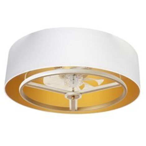 FABRILAMP Ventilator Dc Anuska 60w Weiß/Gold 70d 8 Flügel 6 Geschwindigkeiten 5100lm 3 Farben Fernbedienung, Speicher, Dimmer, Zeitschaltuhr