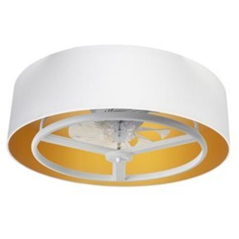 FABRILAMP Ventilator Dc Anuska 60w Weiß/Gold 8 Flügel 6 Geschwindigkeit 70d 5100lm 3col Fernbedienung, Speicher, Dimmer, Zeitschaltuhr