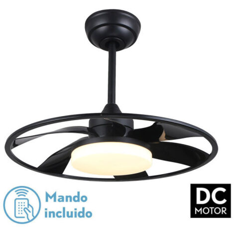 FABRILAMP Ventilator Dc Celsius 26w Schwarz 6 Flügel 55d 2950lm 3000-4000-6500k 6vel. Fernbedienung, Speicher & Timer