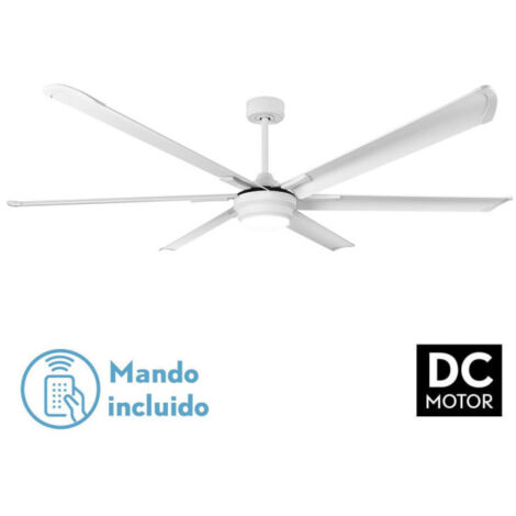FABRILAMP Ventilator Dc Marea 30w White 6 Blades Aluminium 198d 6vel. 3 Farben 3250lm Fernbedienung, Speicher, Timer