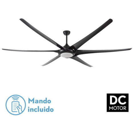 FABRILAMP Ventilatore 30w Dc Moncayo Black 6 Pale 6 Velocità 254d/Memoria Terremoto 3 Temperature 2850 Lm