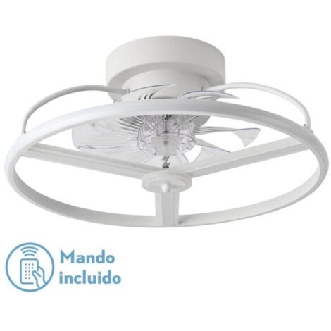 FABRILAMP Ventilatore 60w Dc Bora White 8 Blades Transp. 18x50x50cm 6Vel. 3 Colori / Terremoto, Memoria, Timer e Controllo Intensità 5100lm