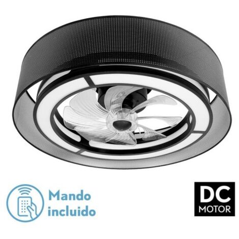 FABRILAMP Ventilatore Dc 58w Anastasia Nero/Argento 8 Pale 60d 5900lm 6 Vel. 3 Colori Telecomando, memoria, timer