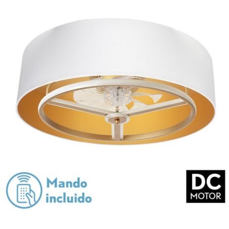 FABRILAMP Ventilatore Dc Anuska 60w Bianco/Oro 70d 8 Pale 6 Velocità 5100lm 3 Colori Telecomando, memoria, dimmer, timer