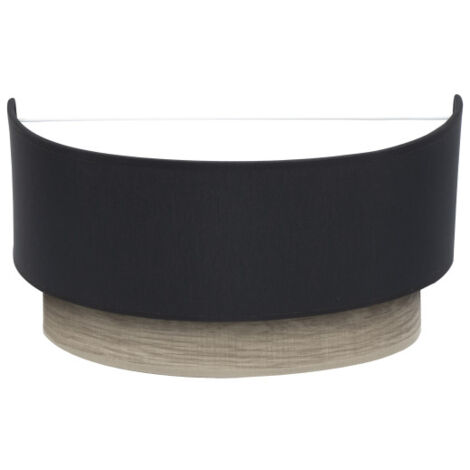 FABRILAMP Wandleuchte Tania 1xe27 Schwarz/Holz Grau 15x30x16 Cm