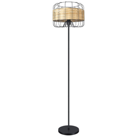 FABRILAMP Zenda 1xe27 Forge/Ratan 150x35x35x35 Cm Piano Soggiorno