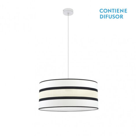 FABRILAMP Zweifarbige Pendelleuchte Karla 2-flammig weiß/beige dimmbar