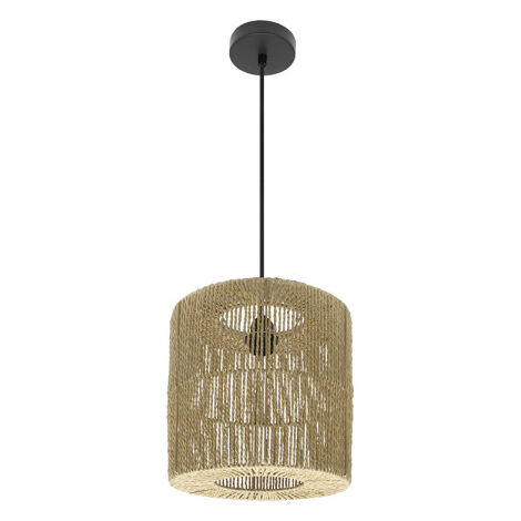 FABRILAMPFabriano Lampe à suspension de plafonnier Fabriano 1xe27 Noir/naturel Regx28x28cm
