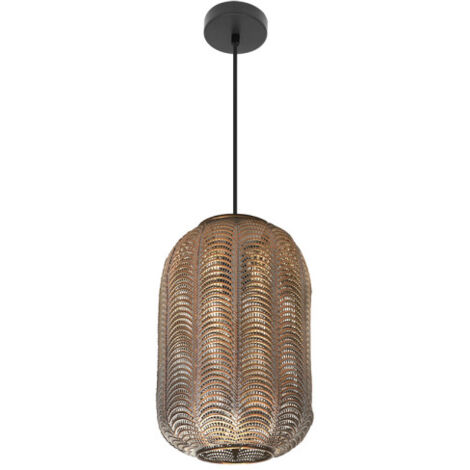 FABRILAMPFABRILAMP Trikala Deckenpendelleuchte Schwarz/Antikleder 26d