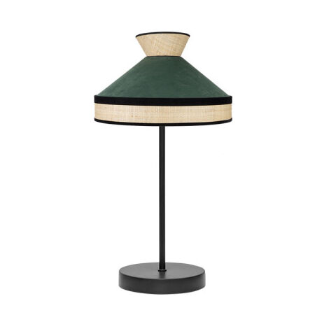Fabrizio lampe à poser 1xe14 naturel/vert bouteille 45x20x20 cm