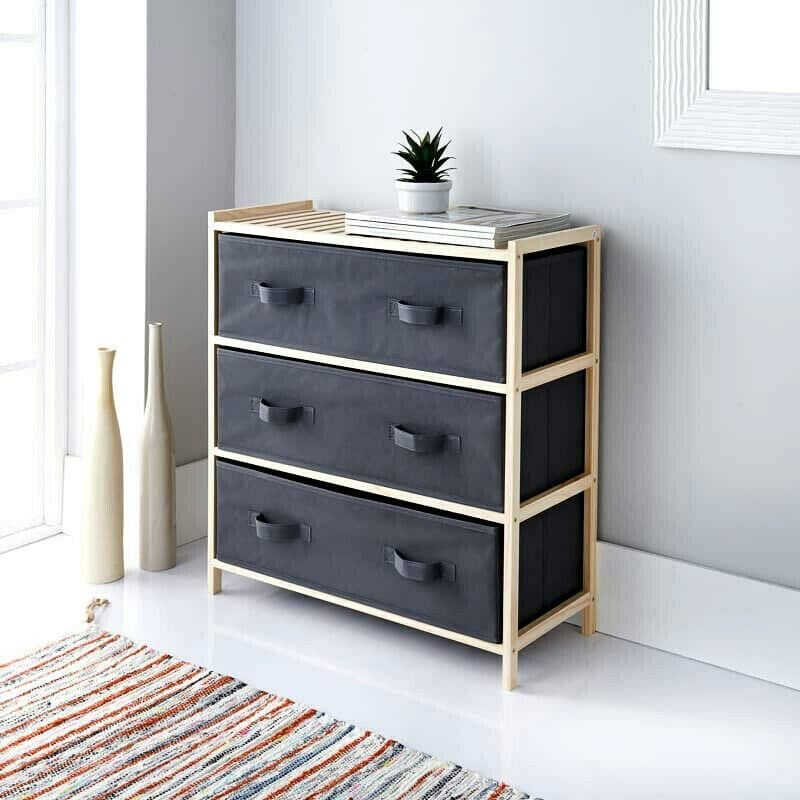 Fabulous Addis 3 Drawer Canvas Unit Elegant Storage Space to Your Home new