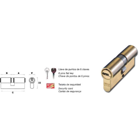 fac cilindro europerfil seguridad 70p 30x40 r 13.5  laton 23010