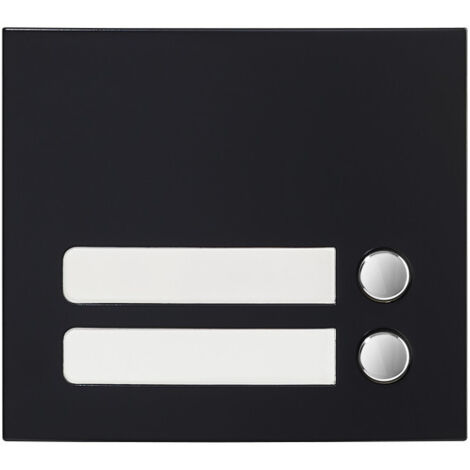 Façade 2 BP finition noire satinée pour module d'appel GTSW 200432 - AIPHONE GF2PB