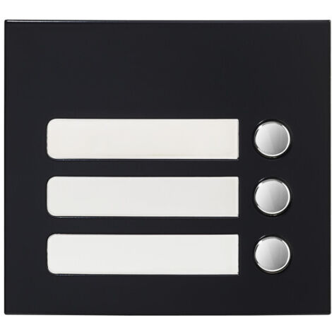 Façade 3 BP finition noire satinée pour module d'appel GTSW 200433 - AIPHONE GF3PB