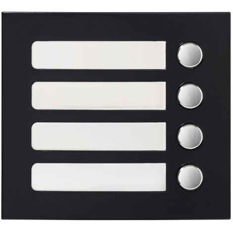 Façade 4 BP finition noire satinée pour module d'appel GTSW 200434 - AIPHONE GF4PB