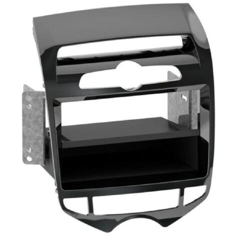 Facade autoradio 1DIN compatible avec Hyundai Ix20 clim auto ap10 - noir - avec vide-poches
