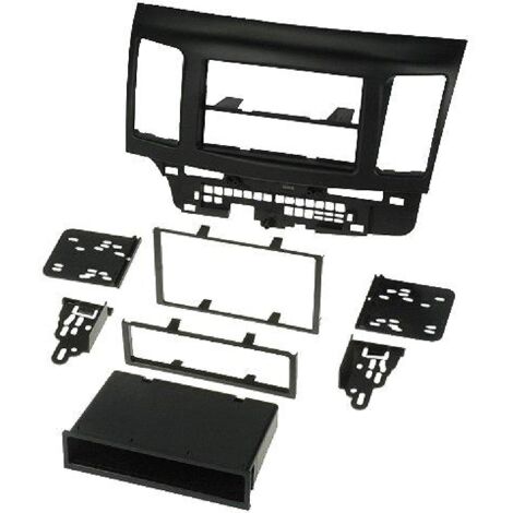 Facade Autoradio 1Din compatible avec Mitsubishi Lancer II - 08-10 - Noir - avec vide-poche