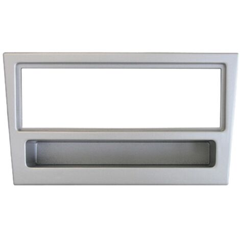 Facade Autoradio 1din compatible avec Opel ap00 Renault Trafic ap06 - Argent - RAF1902S - avec vide poche