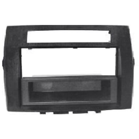 Facade autoradio 1DIN compatible avec Toyota Corolla Verso 05-09 - Noir - Avec vide-poche