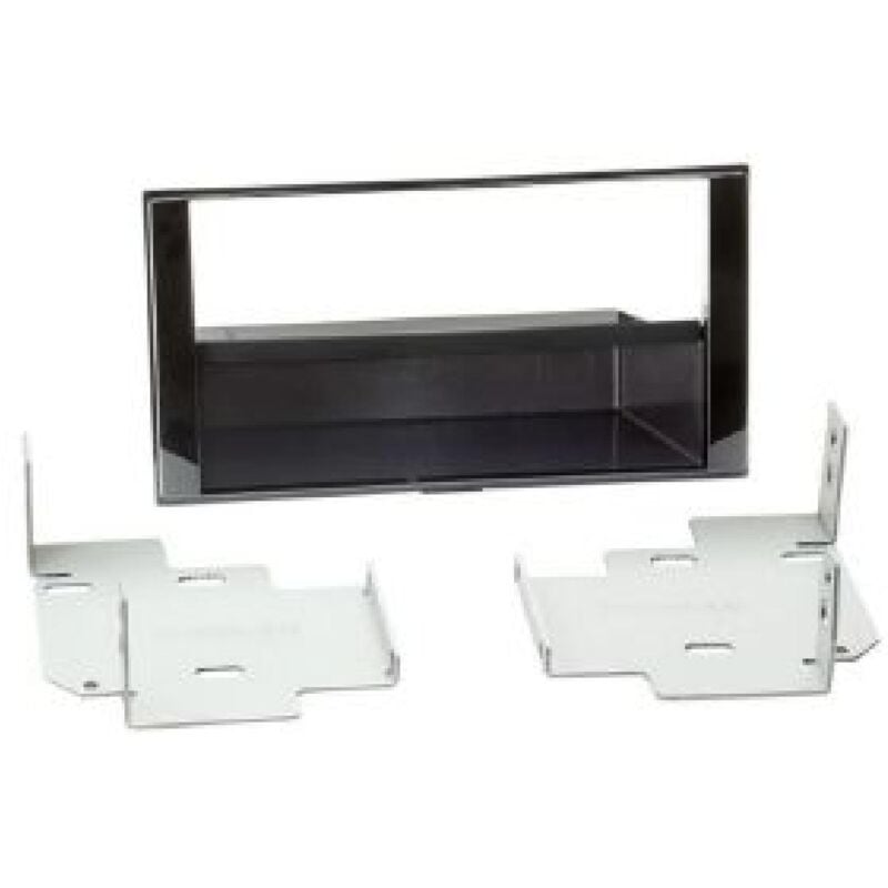 Facade autoradio 1DIN compatible avec Nissan micra note ap14 noir laque avec vide poche