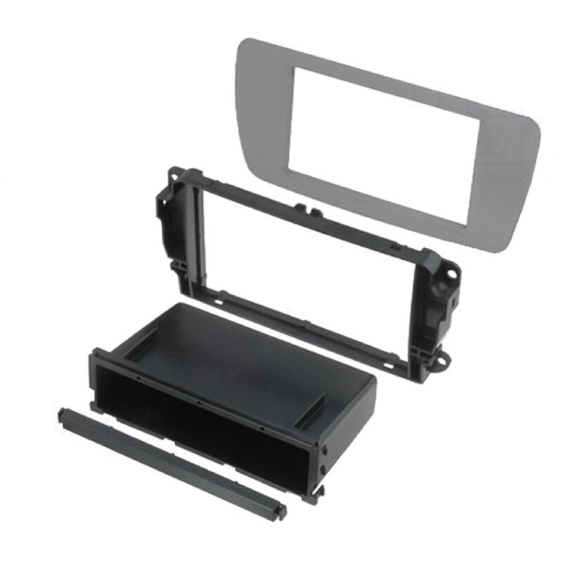Facade autoradio FA255C compatible avec Seat Ibiza 08-15 - gris conamera AS2 2Din avec Vide-poche