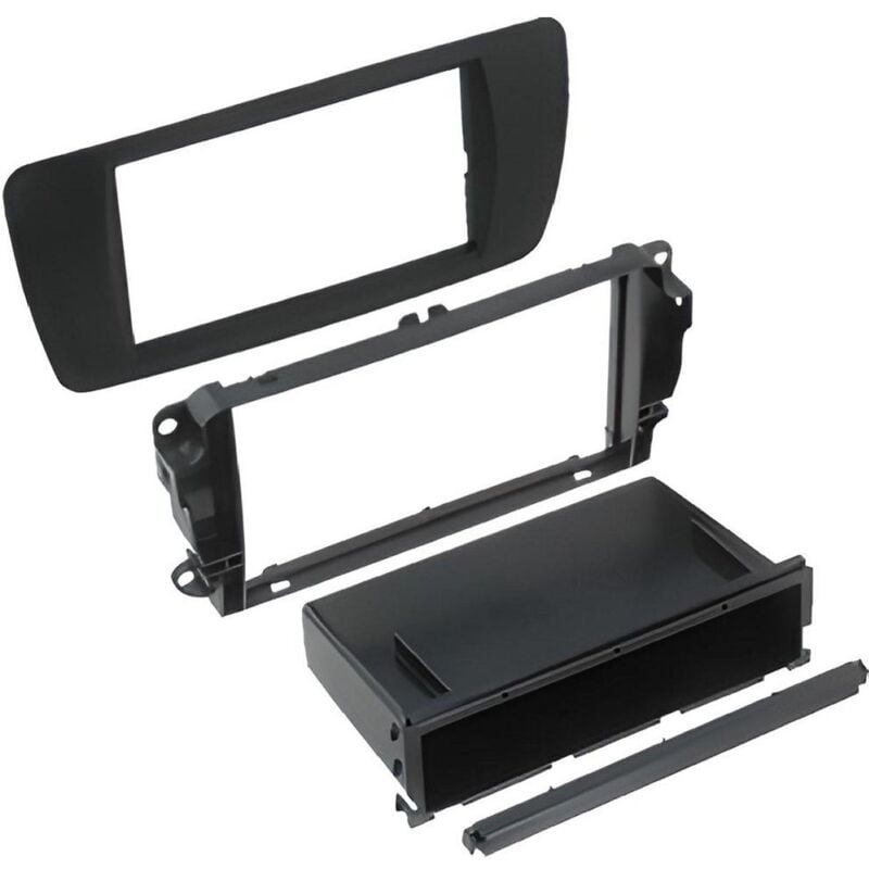 Facade Autoradio FA255A compatible avec Seat Ibiza 08-15 - noir azabache AL6 2Din avec vide-poche