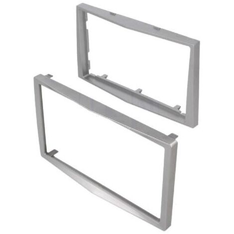 Facade autoradio 2DIN avec contour FA152.3A compatible avec Opel Antara Astra Corsa Zafira - shiny silver argent