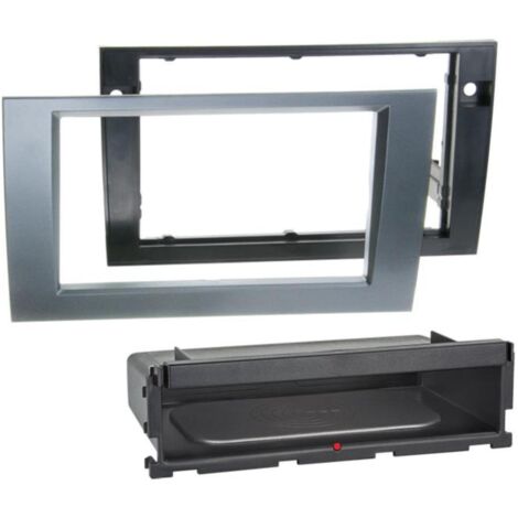 Facade autoradio 2DIN compatible avec Audi A4 ap00 Seat Exeo ap09 Avec vide poche Induction Qi Anthracite