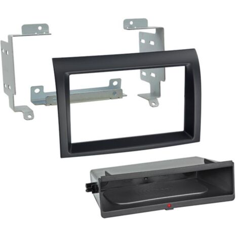 Facade autoradio 2DIN compatible avec Citroen Fiat Peugeot ap06 Avec vide poche Induction Qi Noir