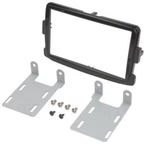 Facade autoradio 2DIN compatible avec Dacia Logan Duster Opel Vivaro Renault Trafic - Noir brillant