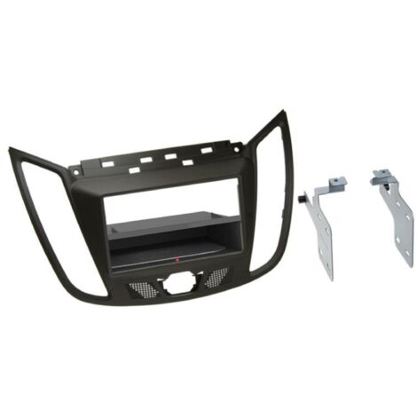 Facade autoradio 2DIN compatible avec Ford C-Max ap10 Avec vide poche Induction Qi Marron fonce