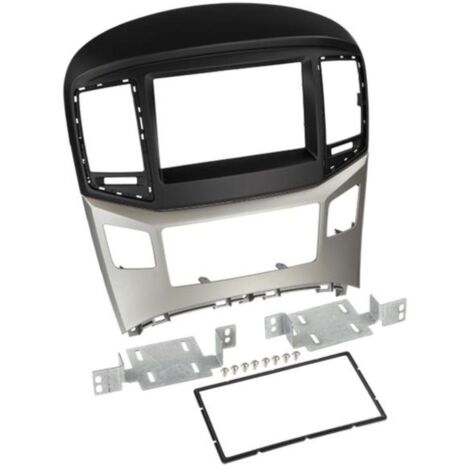 Facade autoradio 2DIN compatible avec Hyundai H1 ap15 Noir Argent