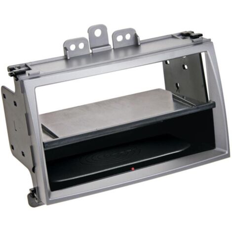 Facade autoradio 2DIN compatible avec Hyundai i20 09-12 Vide poche Induction Qi Argent