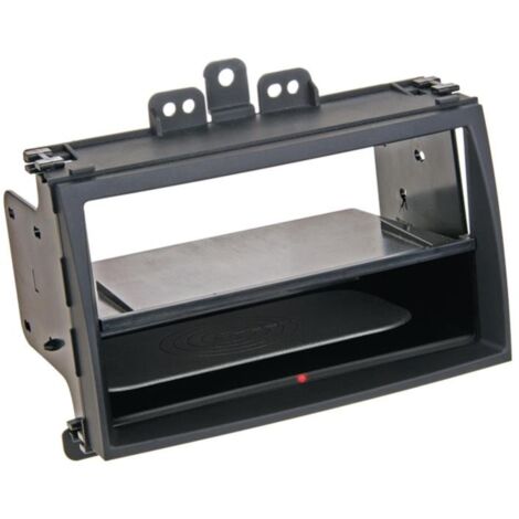 Facade autoradio 2DIN compatible avec Hyundai i20 09-12 Vide poche Induction Qi Noir Rubber touch