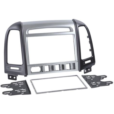Facade autoradio 2DIN compatible avec Hyundai Santa Fe ap11 Noir Gris