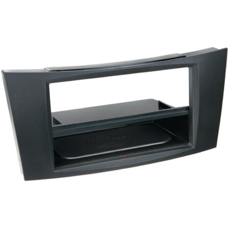 Facade autoradio 2DIN compatible avec Mercedes classe E ap02 Avec Vide poche Induction Qi Noir